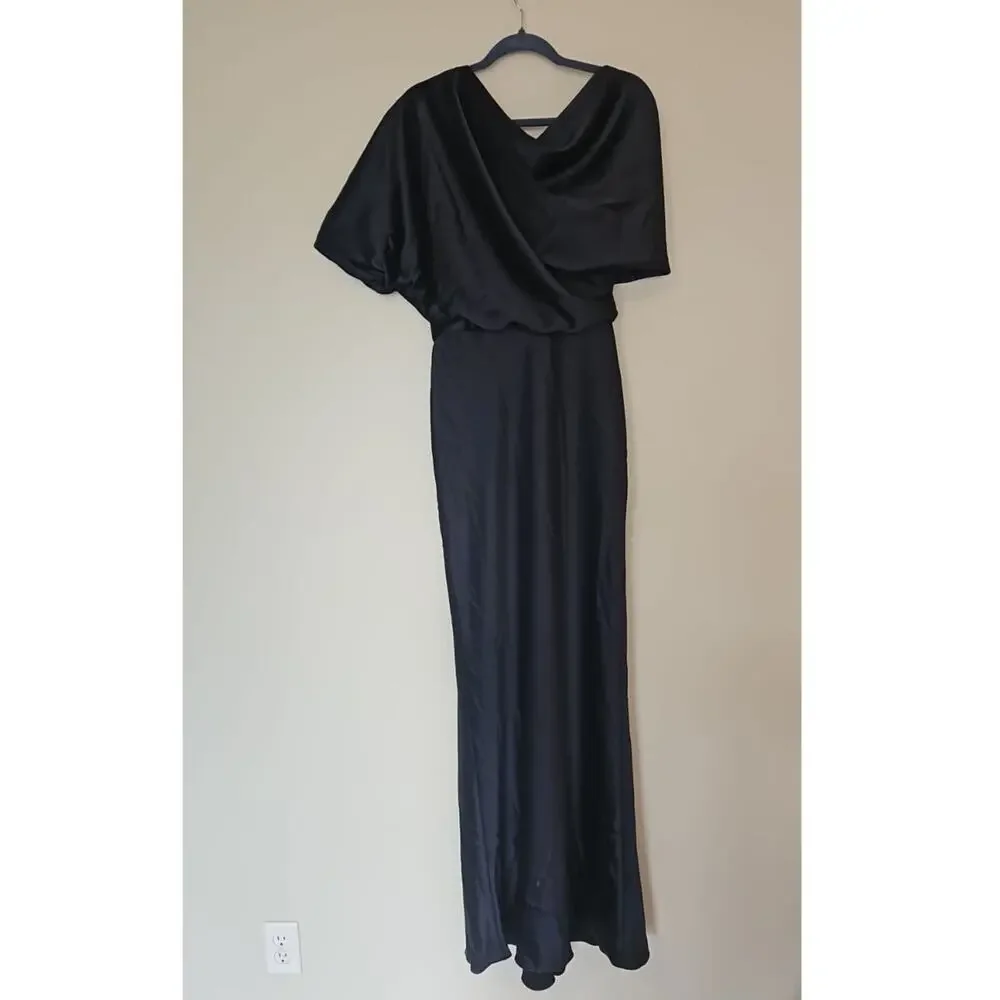 Amsale Slouch Gown – Black – Size 6 - Picture 2 of 6